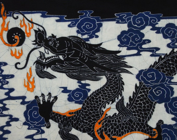 Chinese Dragon/Loong - Chinese Ethnic Batik Painting Banner Tapestry Wall Decor 51 X 29