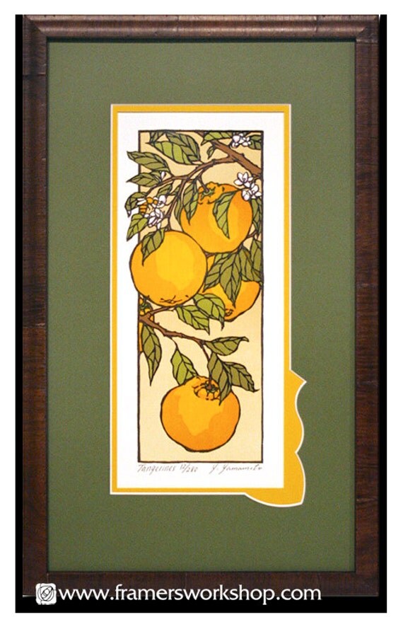 Yoshiko Yamamoto Block Print Tangerines by