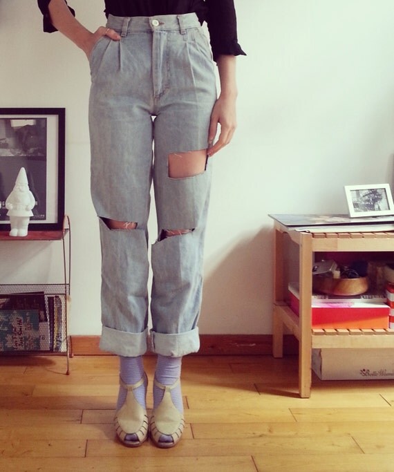 ripped jeans 1980s