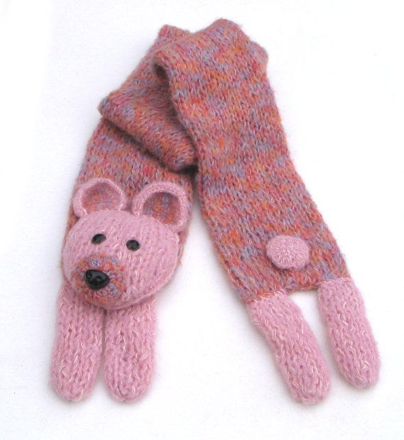 Soft bear handmade long scarf animal scarf bear teddy