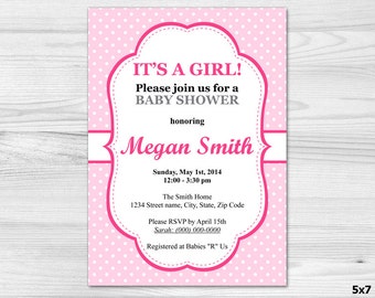 its a girl baby shower invitation diy printable custom invitation baby 