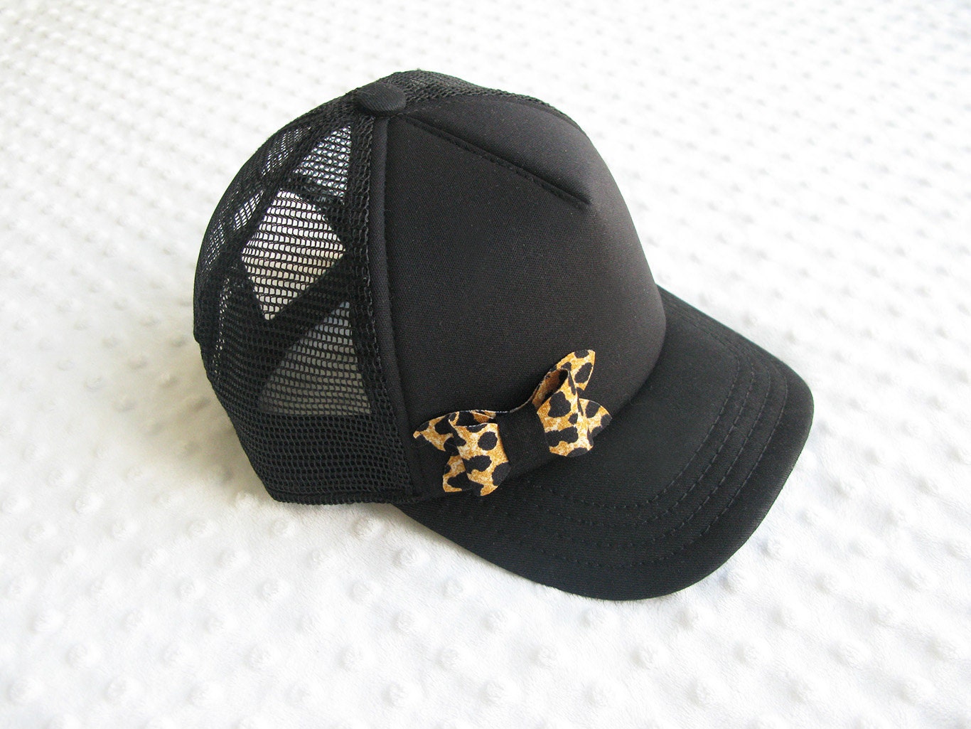 baby girl trucker hat trucker hat with leopard print by TheMinis