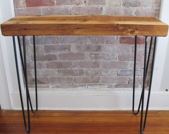 Mid century Console with Hairpin Legs,Reclaimed wood from NYC, Entry Table,Sofa Table