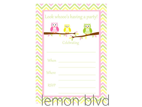 Blank Owl Invitations 8