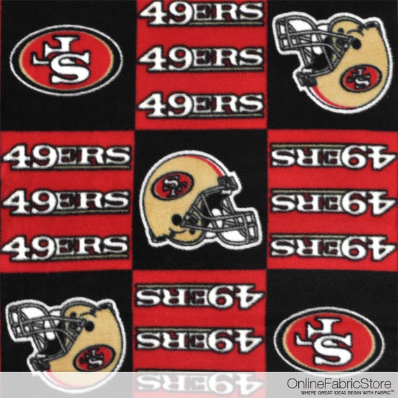 San Francisco 49ers NFL Fleece Fabric by by OnlineFabricStorenet