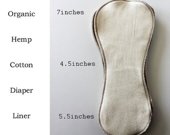 6 pack Certified Organic Hemp/Cotton Diaper Liners or Diaper Doublers