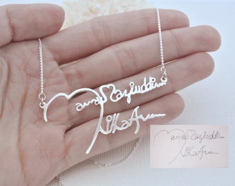40% OFF* Signature Necklace - Handwriting Necklace - Memorial Personalized Jewelry - Bridesmaid Gifts - Memorial Gift - Mother's Gift