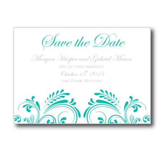 Wedding Save The Date Card Template Instant By Clearylane On Etsy Microsoft Save The Date Templates Free