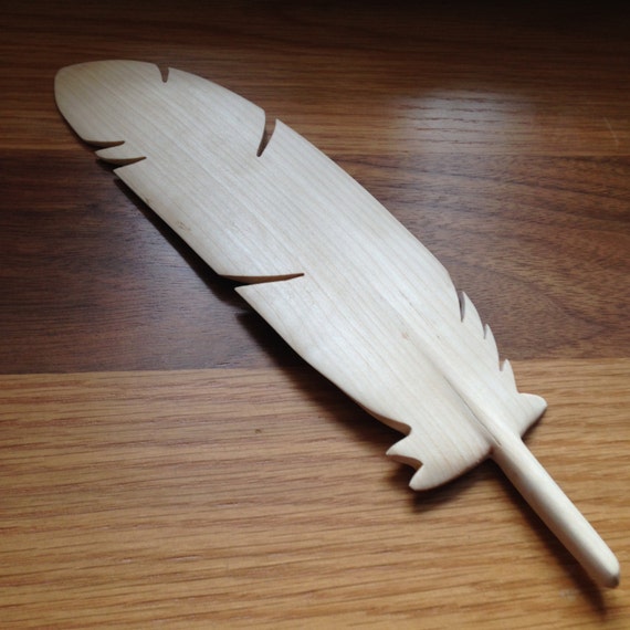 Wooden Feather Handcarved feather from locally sourced wood