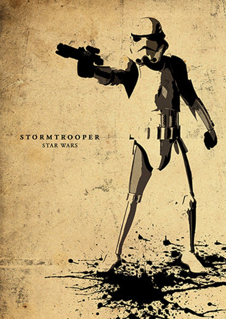 Star Wars Stormtrooper Minimalist Movie Poster by moonposter