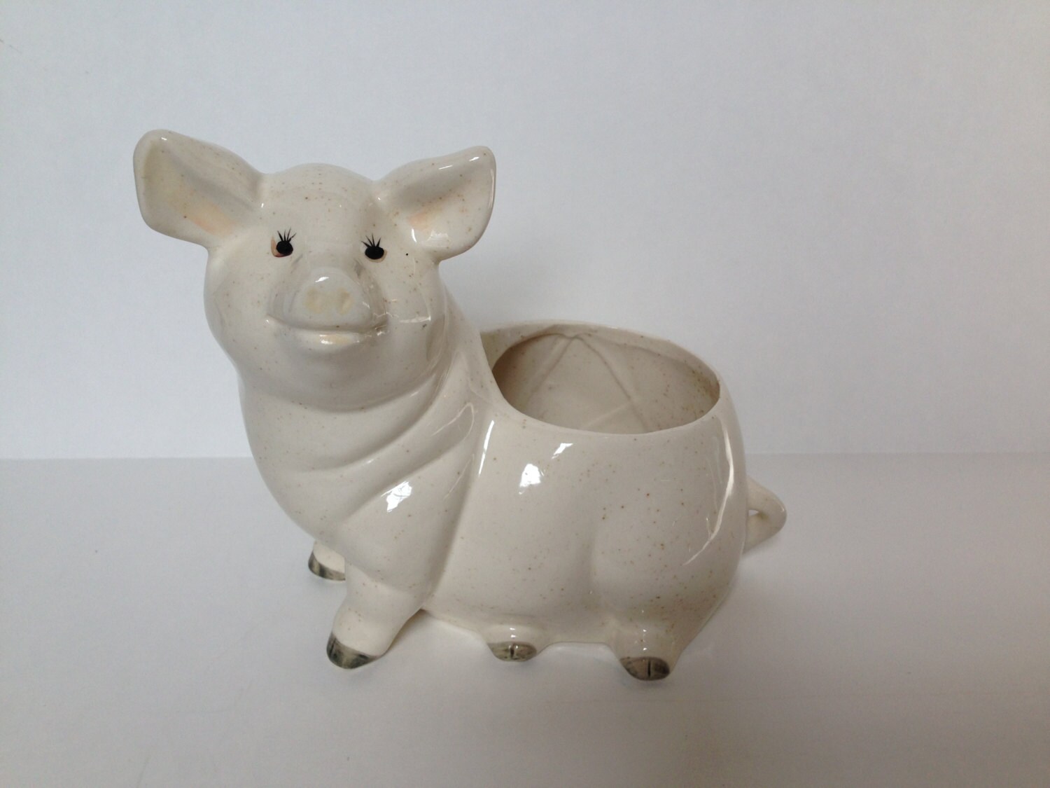 Pig ceramic planter flower pot 1980's