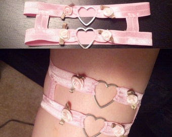 Kawaii leg garter, heart garter