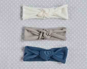 Set of 3 turbans, baby head wrap, Turban Headband, Available different colors/patterns, unusual hair accessories, baby knot headband,