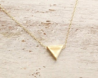 Triangle necklace, Gold necklace triangle, gold filled necklace, triangle, everyday necklace B2570