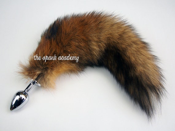 Red Fox Tail Butt Plug 13 REAL Fox Tail Plug By TheSpankAcademy