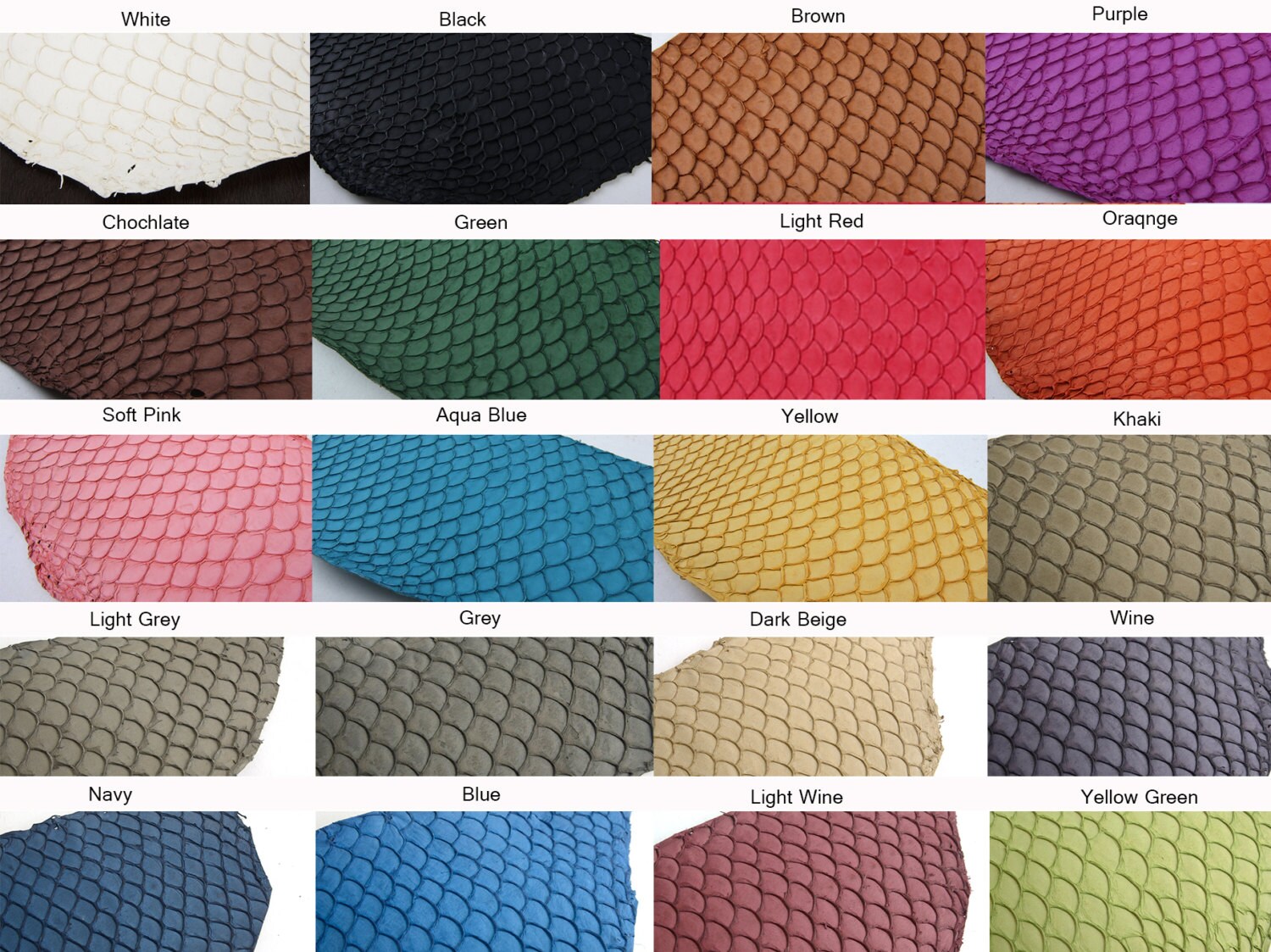 Fish Leather Tilapia 20Colors Leather Fish Hide for