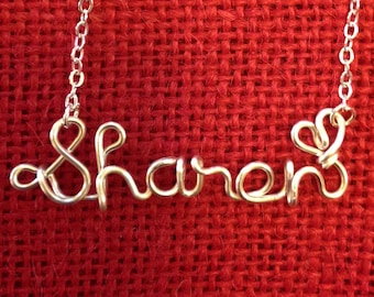 Sharon necklace,Name Necklaces,Personalized wedding jewelery,Birthday gift,Bridesmaid necklace,Custom Name necklace
