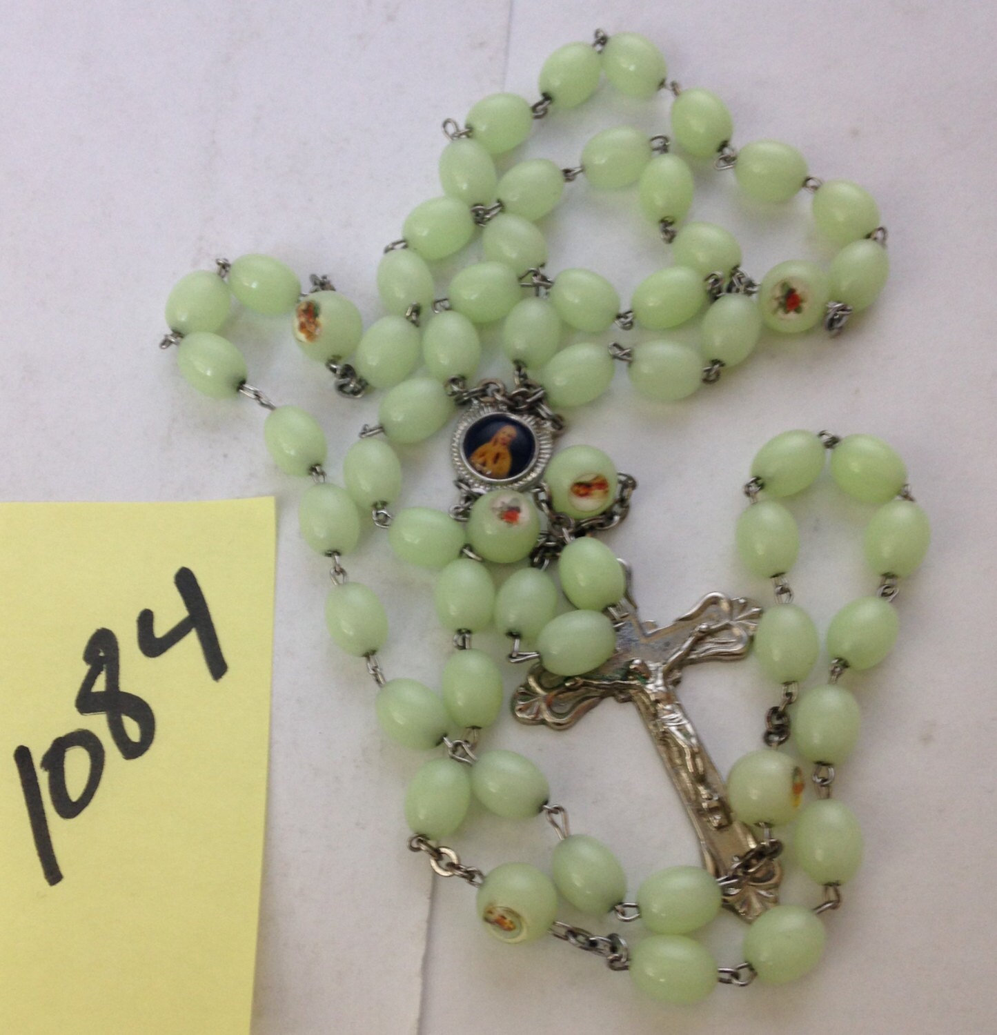 Vintage Rosary Glow in the Dark Rosary 5 Decade Rosary 33 inch