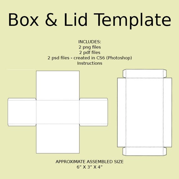 Digital Rectangle Box Lid Templates Download PNG PSD