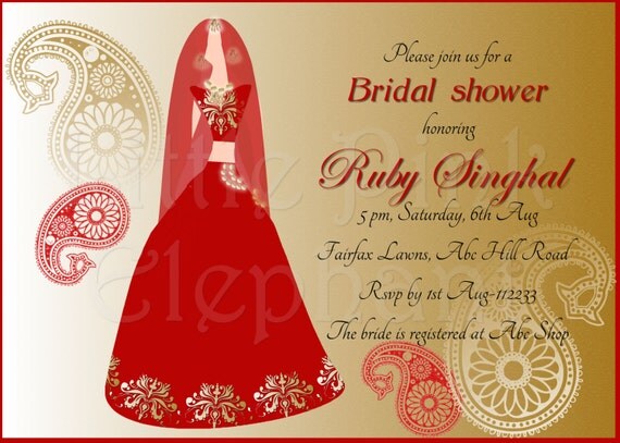 Indian Bridal Shower Invitations 4