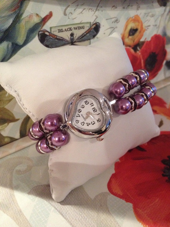 Purple and BlingBead Watch