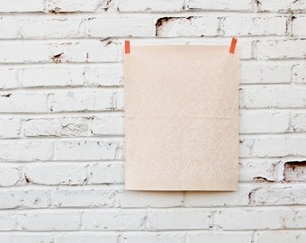 Pistachios in Peach : Hand-printed Fabric Panel