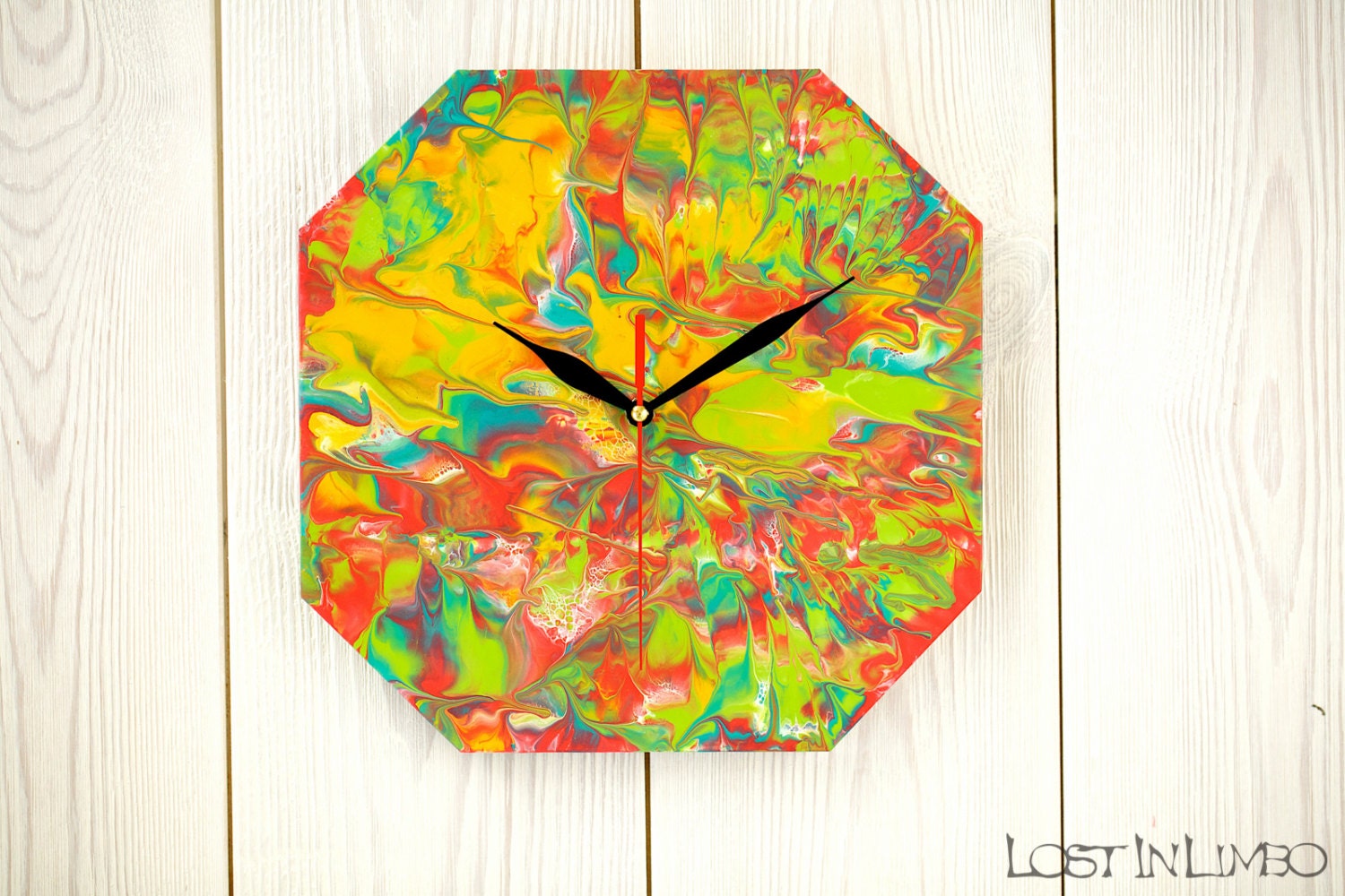 Unique wall clock modern colorful wall clock by LostInLimboo