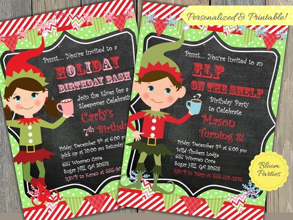 Elf On The Shelf Party Invitations 1