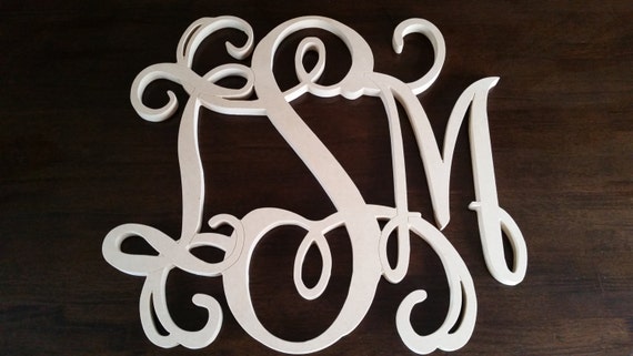 Custom Wood Carved Monogram Initials