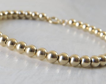 Gold bracelet, gold bead brecelet, gold beaded bracelet, gold jewelry, gold beads bracelet, everyday bracelet, minimal bracelet