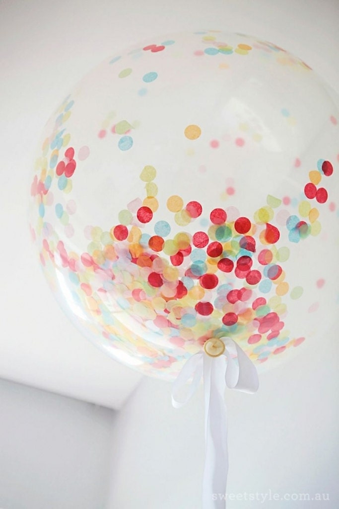 36 Inch Jumbo Confetti Filled Clear Balloon by PartyPresentation