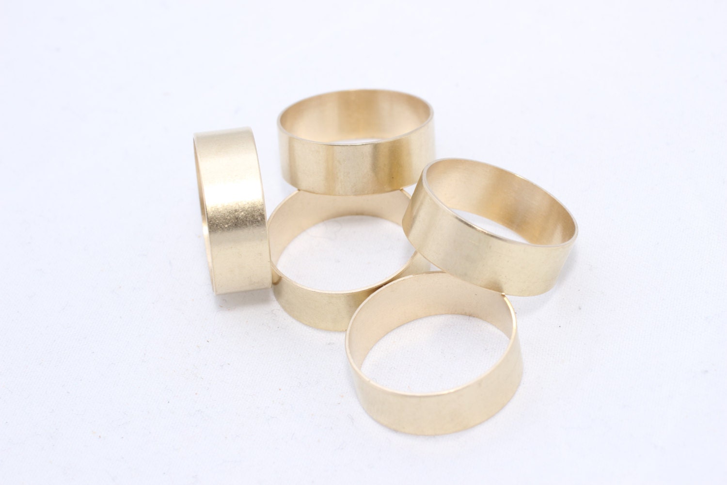 Width 7mm 10 Pcs Raw Brass Flat Rings Flat Band by KJewelryMetal