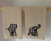 Set of Two Tea Towels Elephant Design *Free Shipping*