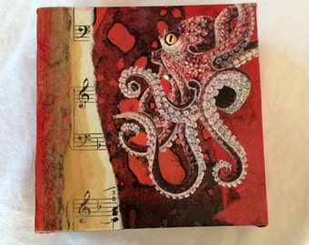 Original Mixed Media Octopus Collage