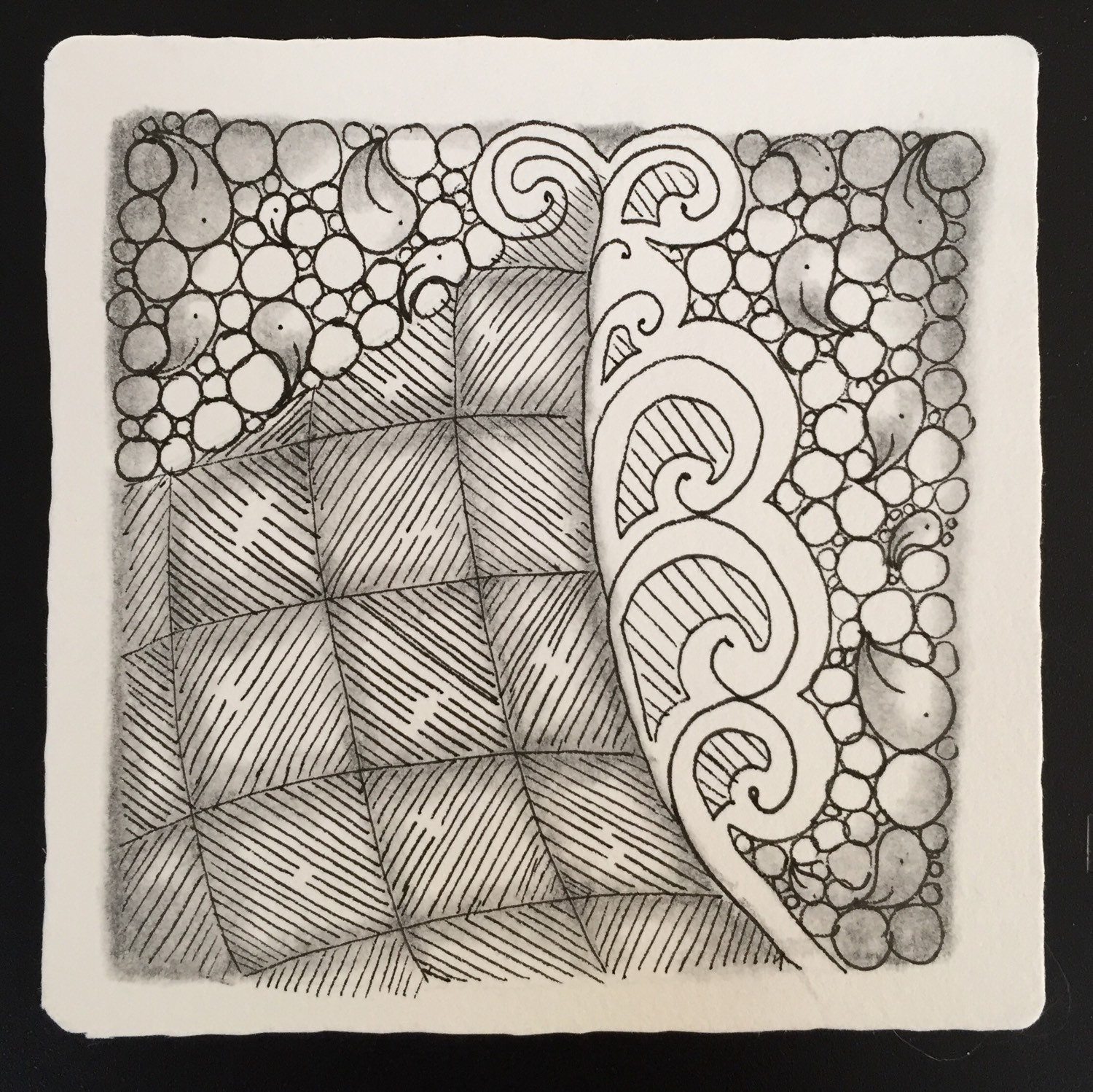 Items similar to Original Zentangle Drawing Waves on Etsy
