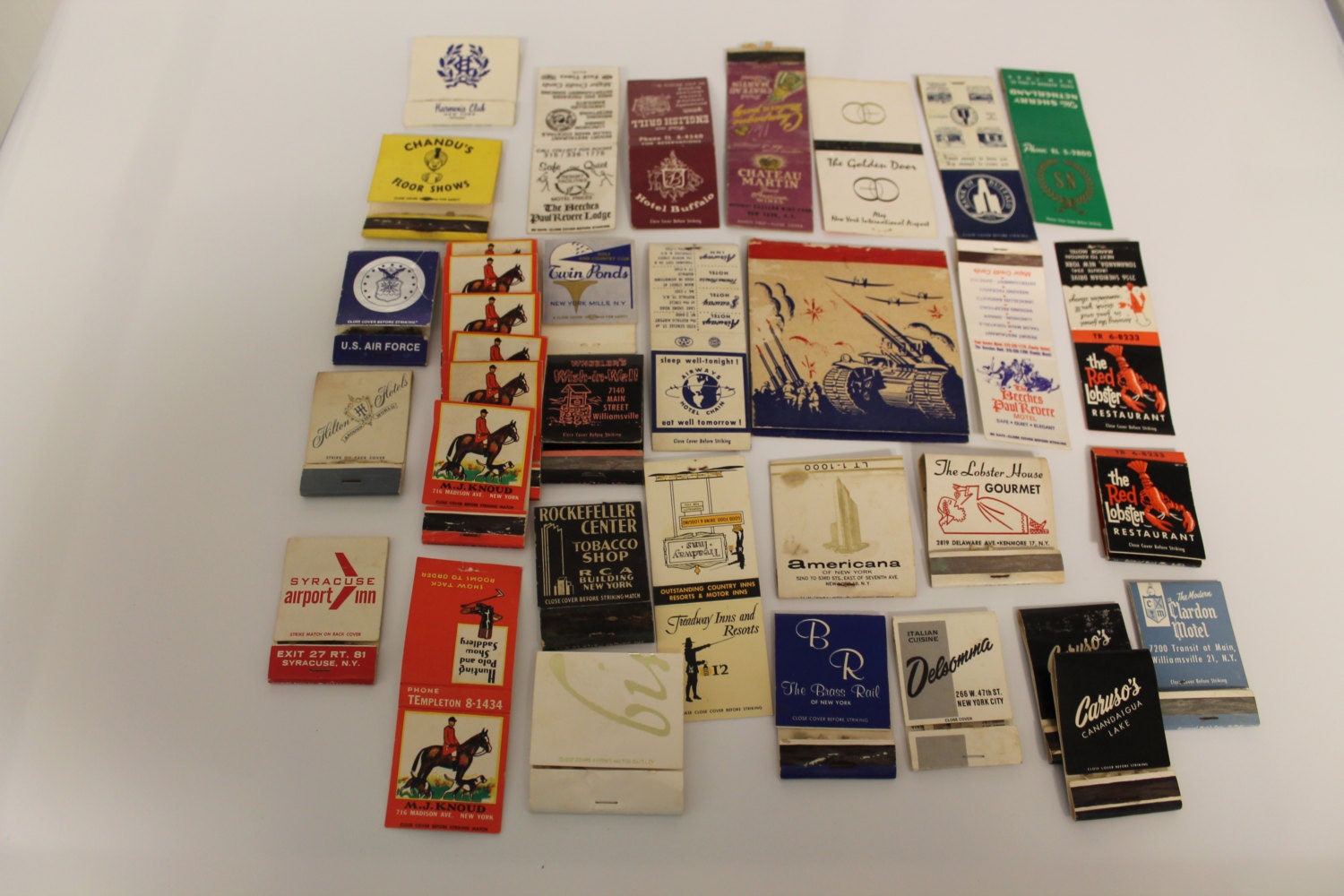 Vintage Matchbook COVER Lot of 77 New York by CacklingHensVintage