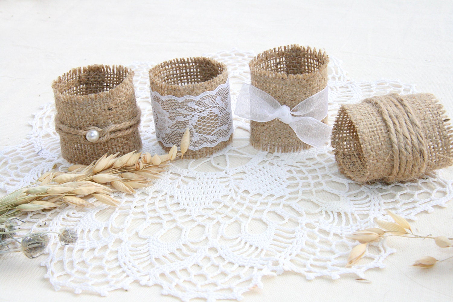 Burlap Wedding Napkin Rings Rustic Wedding Decor Rustic
