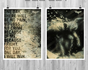 DUO POSTER - Batman poster - Quote poster - Movie poster - Batman print set - poster set - Wall art print - geek decor