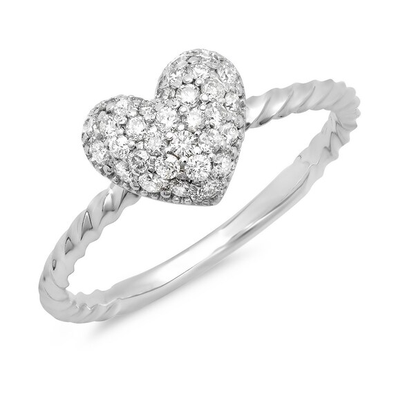 Diamond Heart Cluster Fashion Ring by JewelersEnterprise on Etsy