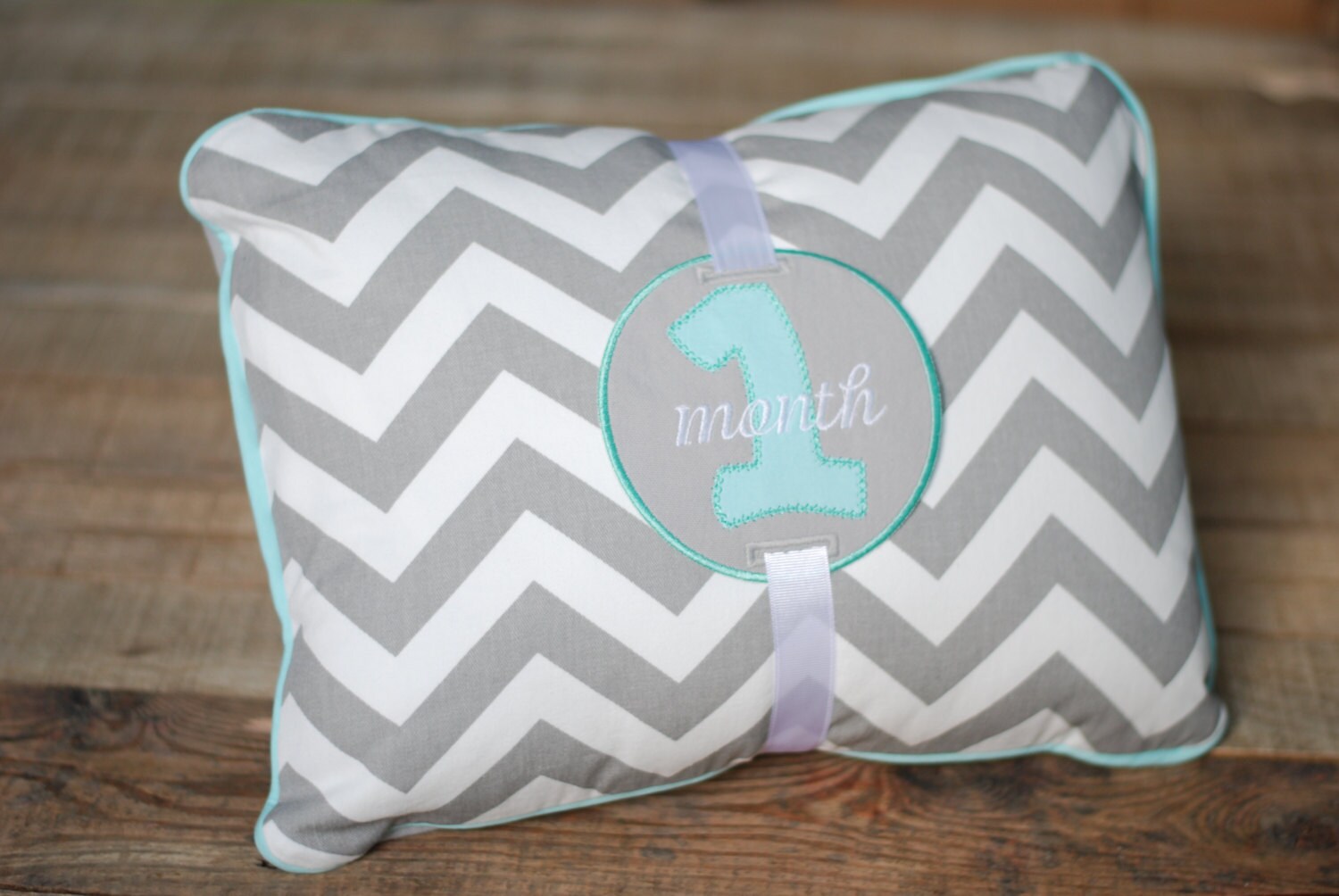 Monthly Age Charm Nursery Baby Pillow BLUE