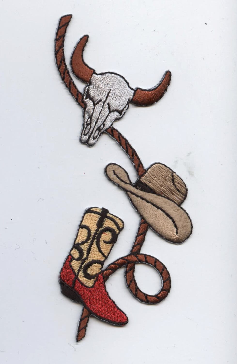 Western Rope with Boot Cowboy Hat and Skull by WholesaleApplique