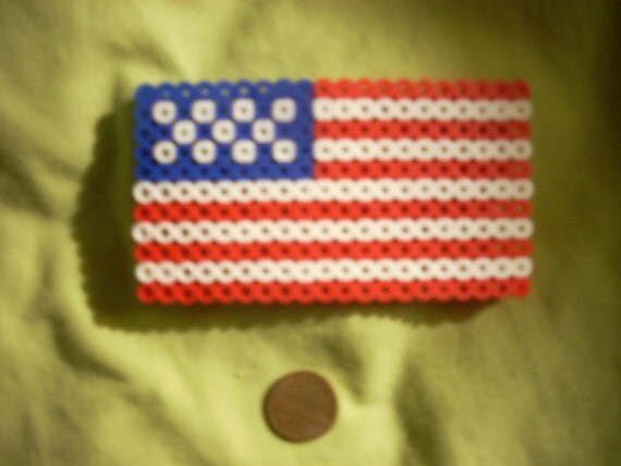 Items similar to American Flag Perler Bead Art on Etsy