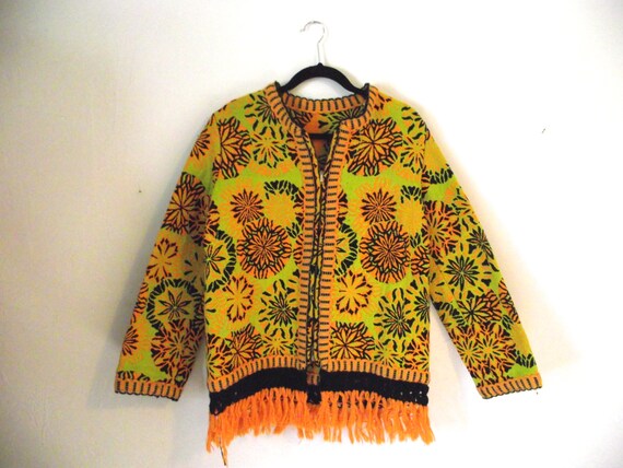 Items similar to SALE SALE SALE vintage yellow and orange floral jacket ...