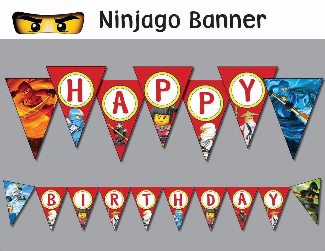 Ninjago banner Printable all letters INSTANT DOWNLOAD