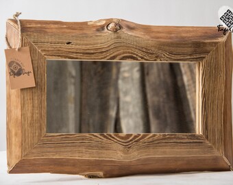 Handcrafted reclaimed wood mirror