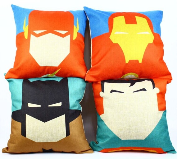 Avengers superhero Justice League batman superrman Iron man flash cotton linen throw pillow cushion cover pillowcase/home decor/houseware