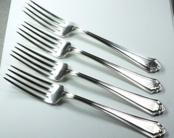 Vintage Alvin Sterling Silver Forks Hamilton Pattern Sterling Silver Alvin Forks Sterling Forks Sterling Silver Flatware Silver Dinner Forks