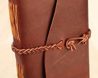 Cocoa Cowhide Journal With Suede Braid Closure