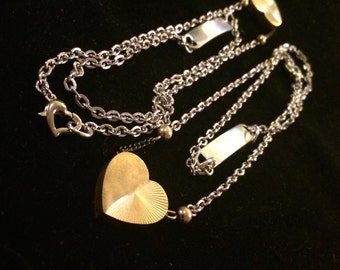 bars necklace gold personalized double stacked