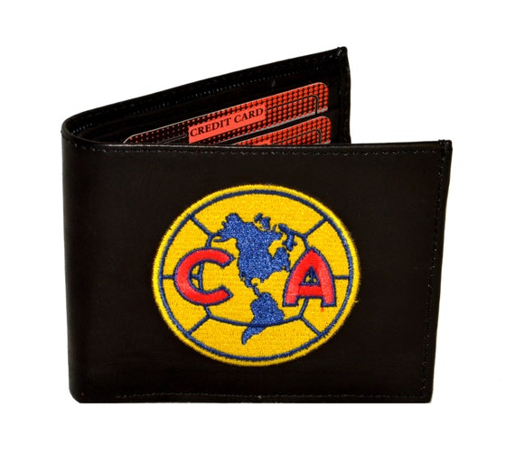 America Las Aguilas Leather Wallet Full Color Embroidery